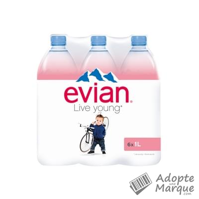 Evian Eau minérale naturelle Les 6 bouteilles de 1L