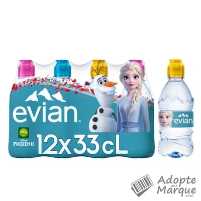 Evian Eau minérale naturelle avec bouchon sport Les 12 bouteilles de 33CL