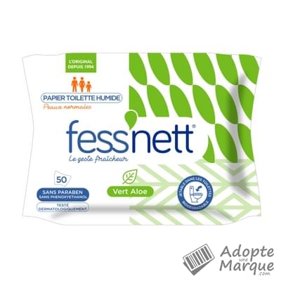 Fess'nett Papier toilette humide Vert Ylang Le paquet de 50 lingettes