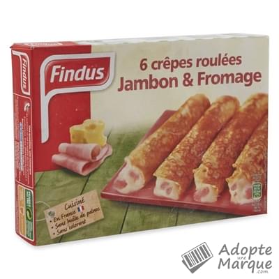 Findus Crêpes roulées Jambon Fromage La boîte de 6 crêpes - 250G