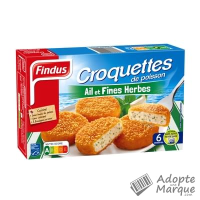 Findus Croquettes de Poisson Ail & Fines Herbes La boîte de 6 croquettes - 300G