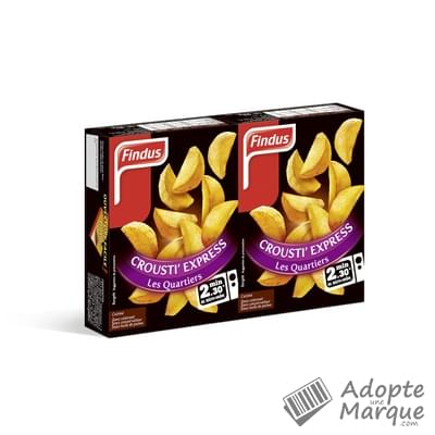 Findus Crousti' Express Quartiers de Pommes de terre au Micro-Onde Les 2 boîtes de 90G