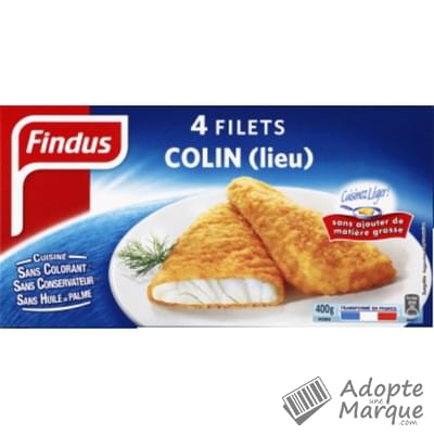 Findus Filets Panés de Colin (Lieu) La boîte de 4 filets - 400G