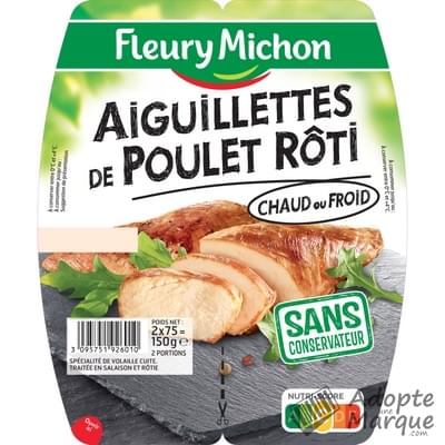 Fleury Michon Aiguillettes de Poulet rôties au Four Les 2 barquettes de 75G