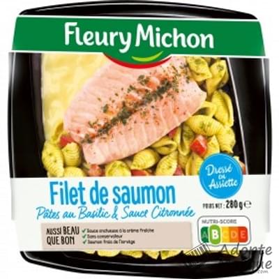 Fleury Michon Aussi Beau que Bon - Filet de Saumon, Pâtes au Basilic & sauce Citronnée La barquette de 280G