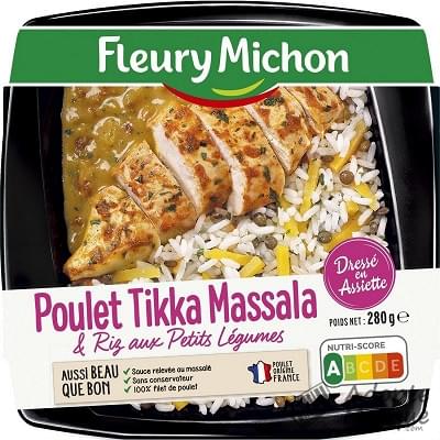 Fleury Michon Aussi Beau que Bon - Poulet Tikka Massala & Riz aux petits Légumes La barquette de 280G