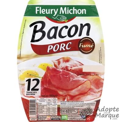 Fleury Michon Bacon de Porc La barquette de 12 tranches - 100G