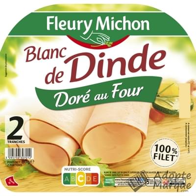 Fleury Michon Blanc de Dinde Doré au Four La barquette de 2 tranches - 80G