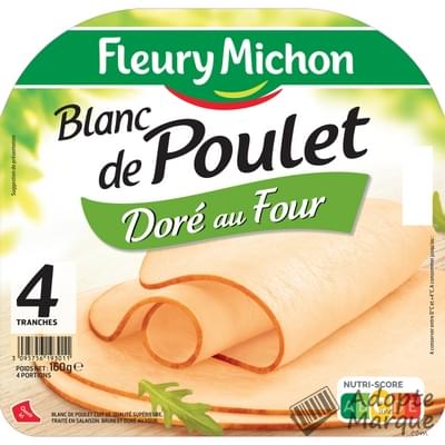 Fleury Michon Blanc de Poulet Doré au four La barquette de 4 tranches - 160G