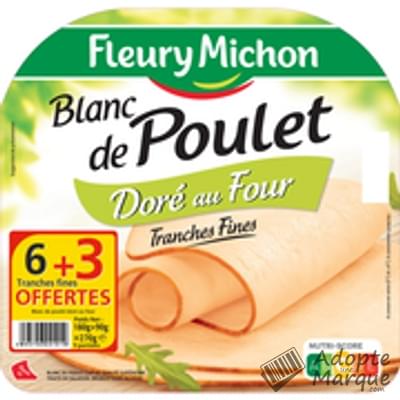 Fleury Michon Blanc de Poulet Doré au four La barquette de 9 tranches - 270G