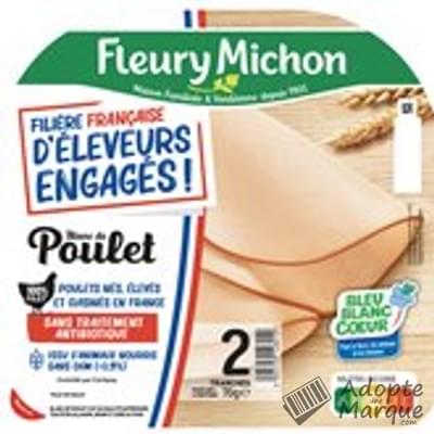 Fleury Michon Blanc de Poulet Filière Française d'Eleveurs Engagés La barquette de 2 tranches - 70G