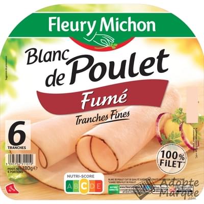 Fleury Michon Blanc de Poulet Fumé La barquette de 6 tranches - 180G
