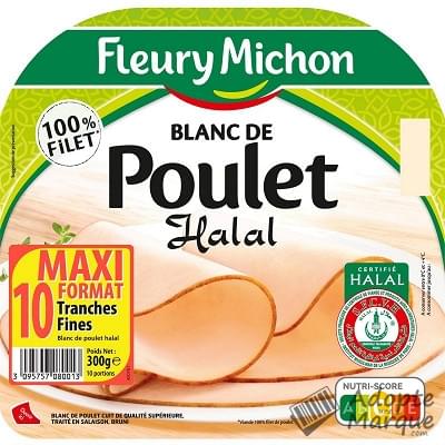 Fleury Michon Blanc de Poulet Halal La barquette de 10 tranches - 300G