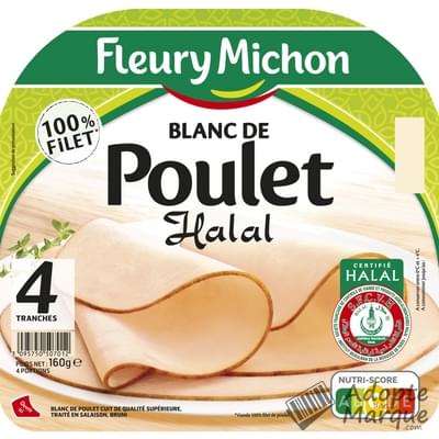 Fleury Michon Blanc de Poulet Halal La barquette de 4 tranches - 160G