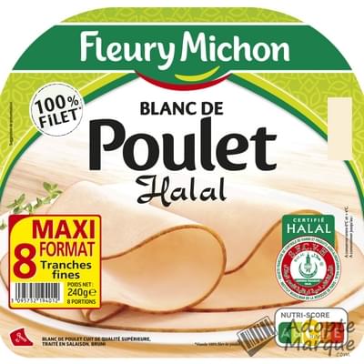 Fleury Michon Blanc de Poulet Halal La barquette de 8 tranches - 240G