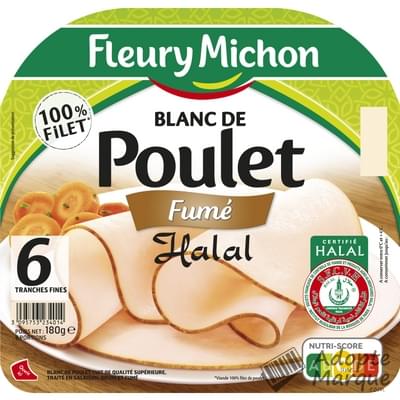 Fleury Michon Blanc de Poulet Halal Fumé La barquette de 6 tranches - 180G