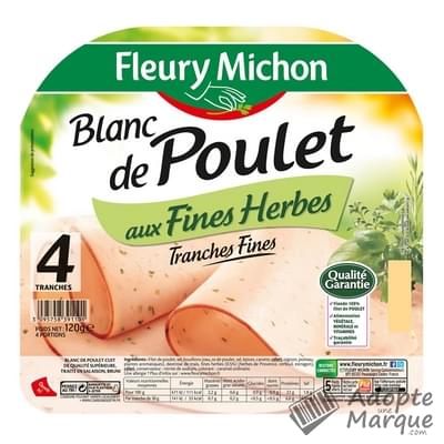Fleury Michon Blanc de Poulet aux Herbes La barquette de 4 tranches - 120G