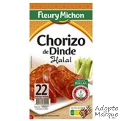 Fleury Michon Chorizo de Dinde Halal La barquette de 22 tranches - 100G