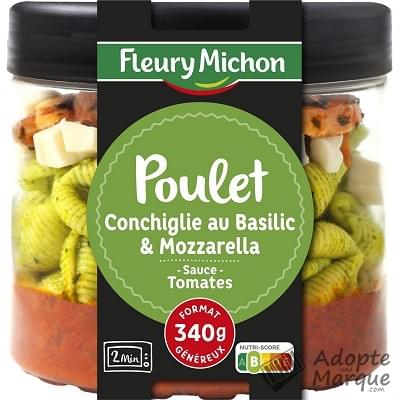 Fleury Michon Cook'in Jar - Poulet, Conchiglie au Basilic & Mozzarella Le pot de 340G