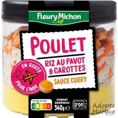 Fleury Michon Cook'in Jar - Poulet, Riz au Pavot & Carottes sauce Curry Le pot de 340G