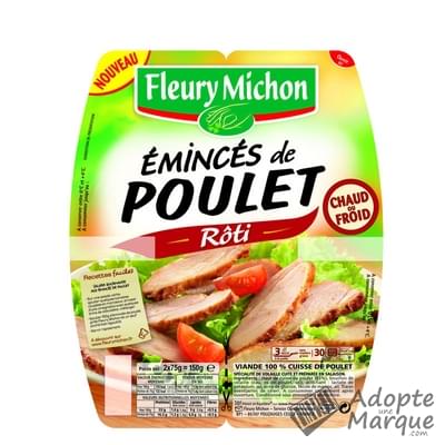 Fleury Michon Émincés de Poulet rôtis au Four Les 2 barquettes de 75G