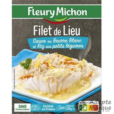 Fleury Michon Filet de Lieu sauce au Beurre Blanc & Riz aux petits Légumes La barquette de 250G