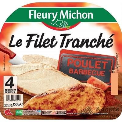 Fleury Michon Filet de Poulet Le Filet Tranché Barbecue La barquette de 4 tranches - 150G