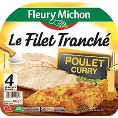 Fleury Michon Filet de Poulet Le Filet Tranché Curry La barquette de 4 tranches - 150G