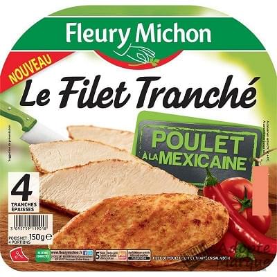 Fleury Michon Filet de Poulet Le Filet Tranché à la Mexicaine La barquette de 4 tranches - 150G