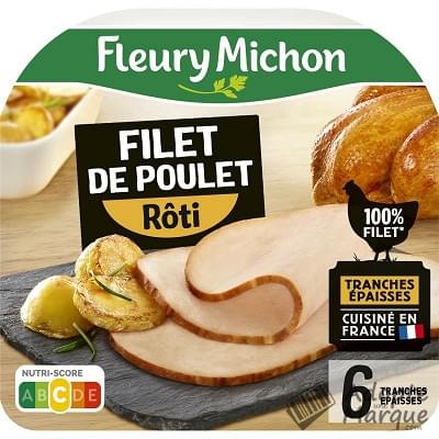 Fleury Michon Filet de Poulet Rôti La barquette de 6 tranches - 160G