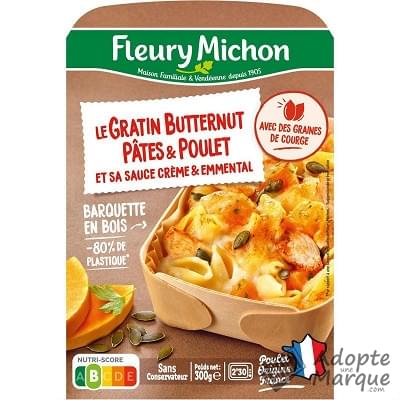 Fleury Michon Gratin de Butternut, Pâtes & Poulet La barquette de 300G