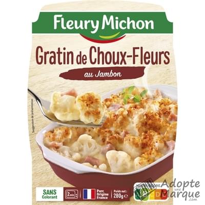 Fleury Michon Gratin de Choux-Fleurs au Jambon & à l'Emmental La barquette de 280G