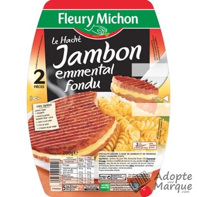 Fleury Michon Haché de Jambon Emmental fondu Les 2 tranches - 200G