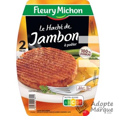 Fleury Michon Haché de Jambon à Poêler Les 2 tranches - 200G