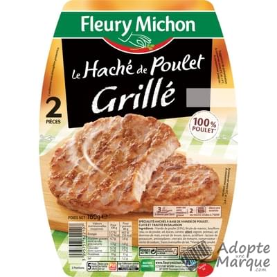 Fleury Michon Haché de Poulet Grillé Les 2 tranches - 160G