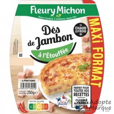 Fleury Michon Dés de Jambon à l'Etouffée La barquette de 250G