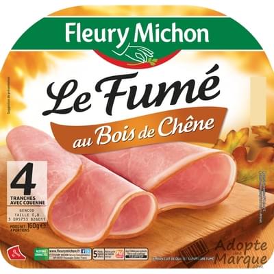 Fleury Michon Jambon Le Fumé au Bois de Chêne avec Couenne La barquette de 4 tranches - 160G