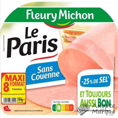 Fleury Michon Jambon Le Paris -25% de Sel en moins sans Couenne La barquette de 8 tranches - 280G