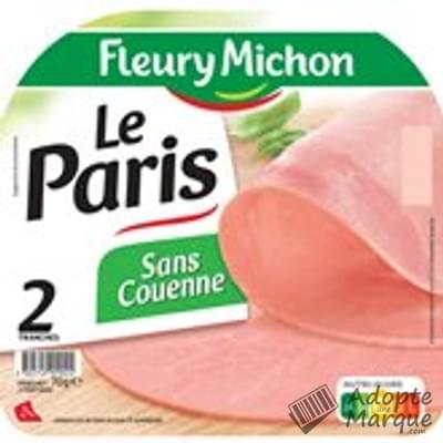 Fleury Michon Jambon Le Paris sans Couenne La barquette de 2 tranches - 70G