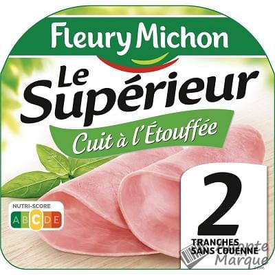 Fleury Michon Jambon Le Supérieur à l'Etouffée sans Couenne La barquette de 2 tranches - 70G