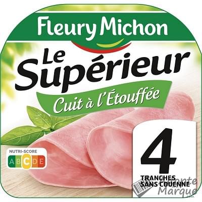 Fleury Michon Jambon Le Supérieur à l'Etouffée sans Couenne La barquette de 4 tranches - 140G