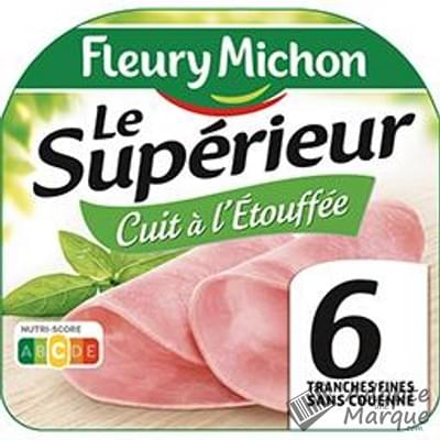 Fleury Michon Jambon Le Supérieur à l'Etouffée sans Couenne La barquette de 6 tranches - 180G