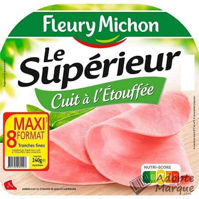 Fleury Michon Jambon Le Supérieur à l'Etouffée sans Couenne La barquette de 8 tranches - 240G