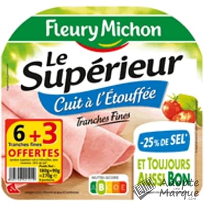 Fleury Michon Jambon Le Supérieur à l'Etouffée sans Couenne La barquette de 9 tranches - 270G