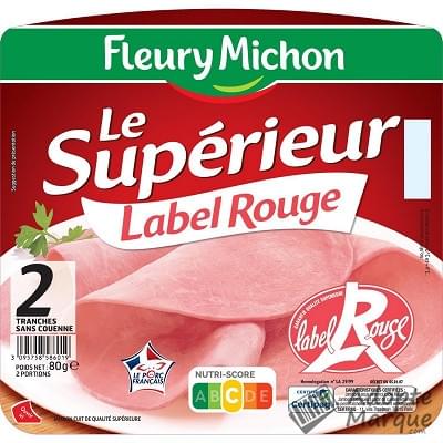 Fleury Michon Jambon Le Supérieur Label Rouge La barquette de 2 tranches - 80G