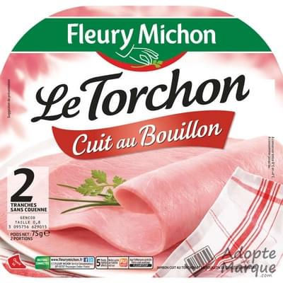 Fleury Michon Jambon Le Torchon cuit au Bouillon La barquette de 2 tranches - 75G