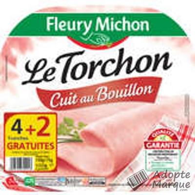 Fleury Michon Jambon Le Torchon cuit au Bouillon La barquette de 6 tranches - 225G