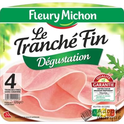 Fleury Michon Jambon Le Tranché Fin Dégustation La barquette de 4 tranches - 120G