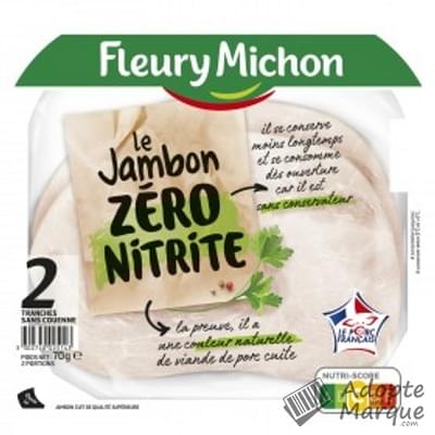 Fleury Michon Jambon Zéro Nitrite La barquette de 2 tranches - 70G