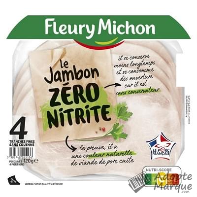 Fleury Michon Jambon Zéro Nitrite La barquette de 4 tranches - 120G